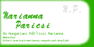 marianna paricsi business card